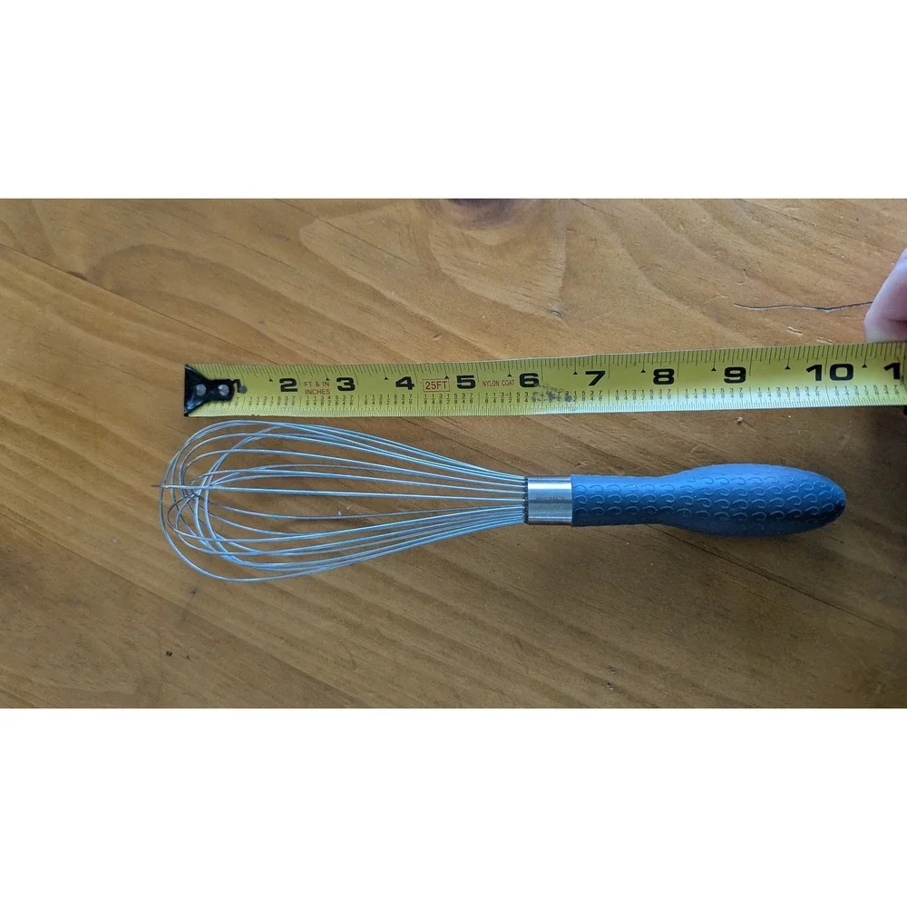 Stainless Steel‎ 10 Inch Balloon Whisk with Gray Textured Silicone Grip Handle